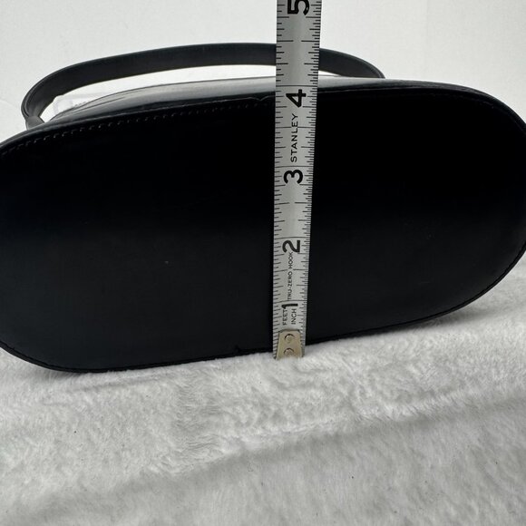 Lovie Paris Black Leather Small Shoulder Bag Purse Zip Closure Y2K Vintage Made - Picture 7 of 16